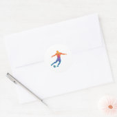 Waterverf Voetbal Ronde Sticker (Envelop)