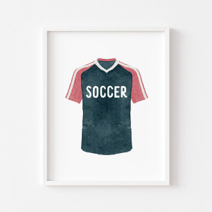 Waterverf  voetbal uniform poster