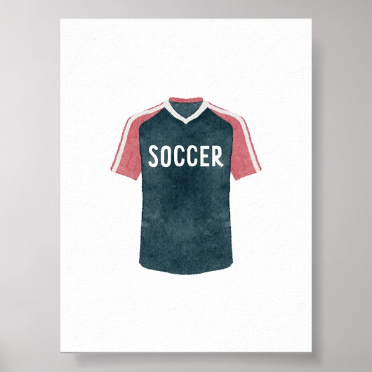 Waterverf  voetbal uniform poster (Voorkant)