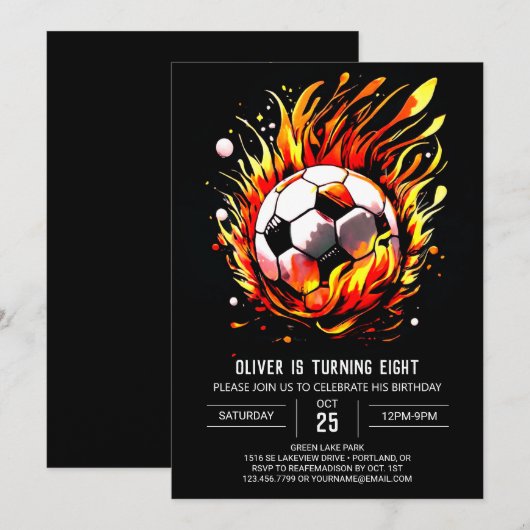 Waterverf Voetbal Verjaardag Kaart (Voorkant / Achterkant)