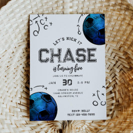 Waterverf Voetbal Verjaardagsuitnodiging Kaart