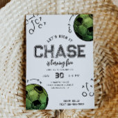 Waterverf Voetbal Verjaardagsuitnodiging Kaart