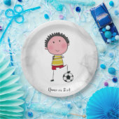 Waterverf voetballer Stick Boy Beautiful Papieren Bordje (Feest)