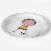 Waterverf voetballer Stick Boy Beautiful Papieren Bordje (Gekanteld)