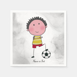 Waterverf voetballer Stick Boy Beautiful Servet