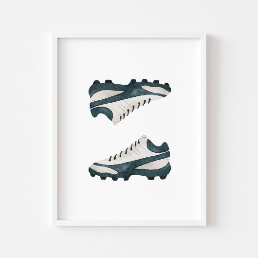 Waterverf voetbalschoenen poster