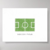 Waterverf  Voetbalveld Postser Poster (Voorkant)