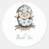 Waterverf Vogel Dank u Ronde Sticker (Voorkant)