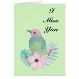 Waterverf Vogel en Bloem