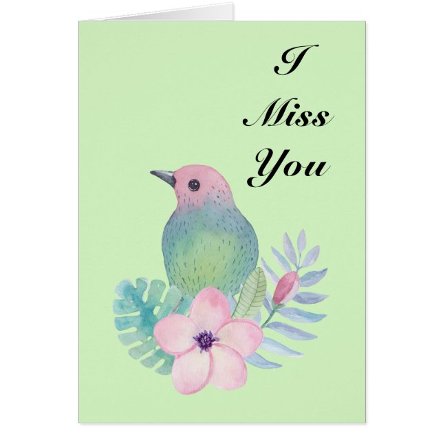 Waterverf Vogel en Bloem (Voorkant)