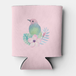 Waterverf Vogel en Bloem Blikjeskoeler