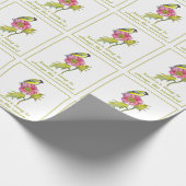 Waterverf Vogel en Bloem Cadeaupapier (Hoek)