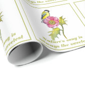 Waterverf Vogel en Bloem Cadeaupapier (Rol Hoek)