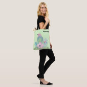 Waterverf Vogel en Bloem Tote Bag (Op model)