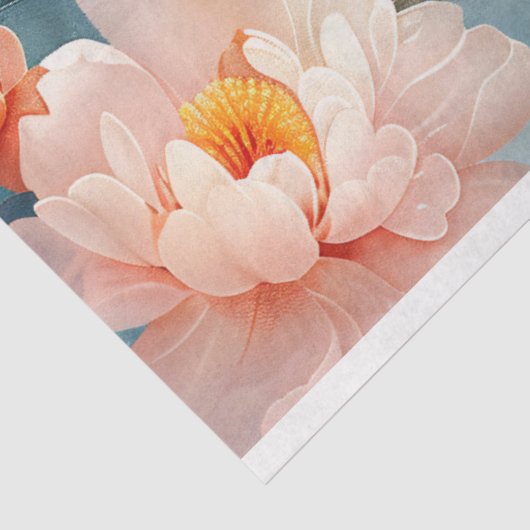 Waterverf vogel en roze bloemen decoupage tissuepapier (Detail)