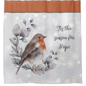 Waterverf vogel- en sneeuwvakantie douchegordijn (Voorkant)