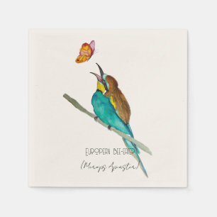 Waterverf vogel (Europese bijeneter) Servet