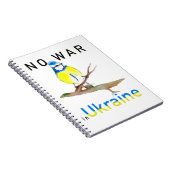 Waterverf vogel Geen oorlog in Canvas tas Oekraïne Notitieboek (Rechterzijde)