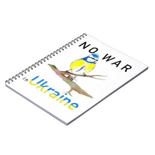 Waterverf vogel Geen oorlog in Canvas tas Oekraïne Notitieboek (Linkerzijde)