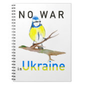 Waterverf vogel Geen oorlog in Canvas tas Oekraïne Notitieboek (Voorkant)