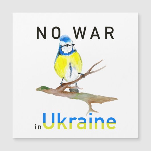 Waterverf vogel Geen oorlog in Oekraïne Canvas tas (Voorkant)