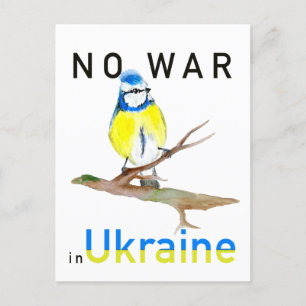 Waterverf vogel Geen oorlog in Oekraïne Canvas tas Briefkaart