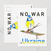 Waterverf vogel Geen oorlog in Oekraïne Canvas tas Briefkaart (Voorkant / Achterkant)