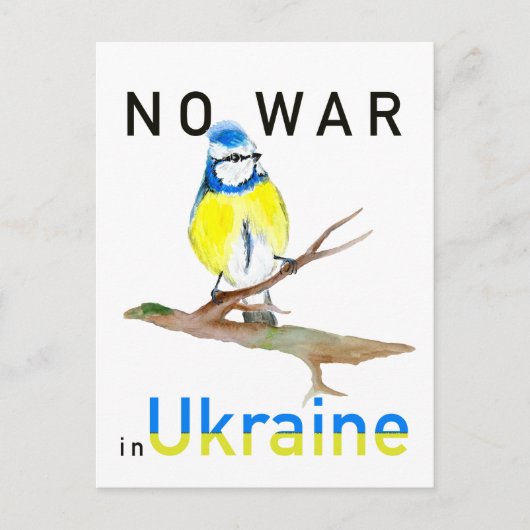 Waterverf vogel Geen oorlog in Oekraïne Canvas tas Briefkaart (Voorkant)