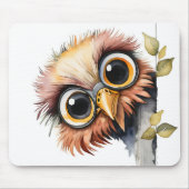 Waterverf vogel gluren rond boom muismat (Voorkant)