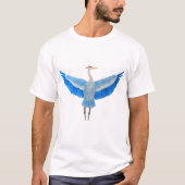 Waterverf Vogel Grote Blauwe Heron T-shirt (Voorkant)