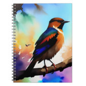 Waterverf vogel in de tak notitieboek (Voorkant)