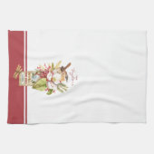 Waterverf Vogel Magnolia Bloem Keuken Handdoeken (Horizontaal)