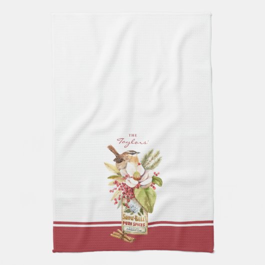 Waterverf Vogel Magnolia Bloem Keuken Handdoeken (Verticaal)