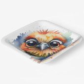 Waterverf vogel op een muur papieren bordje (Gebogen)