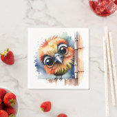 Waterverf vogel op een muur servet (Insitu)