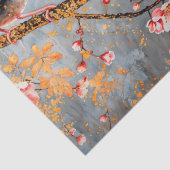 Waterverf vogel op kersenbloesem tissuepapier (Detail)