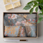 Waterverf vogel op kersenbloesem tissuepapier (Geschenk)