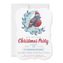 Waterverf Vogel op kerstfeest