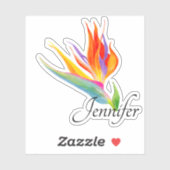 Waterverf vogel van de paradijsvogel sticker (Vel)