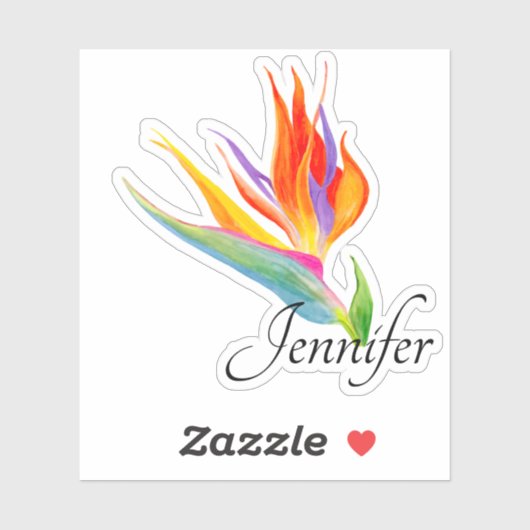 Waterverf vogel van de paradijsvogel sticker (Vel)