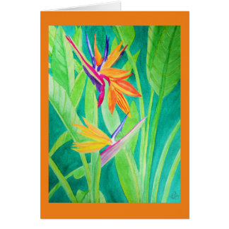 Waterverf Vogel van de Paradise Flowers