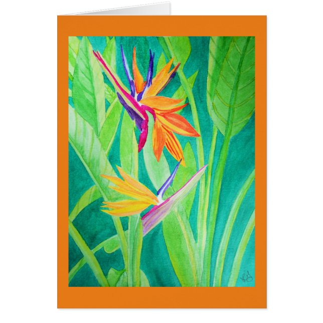 Waterverf Vogel van de Paradise Flowers (Voorkant)