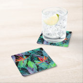 Waterverf vogel van het paradijs 2 kartonnen onderzetters (Insitu)