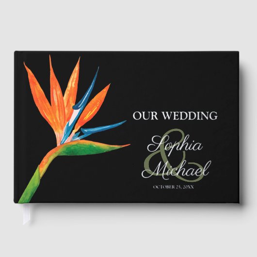 Waterverf Vogel van het paradijs Gastenboek (Voorkant)