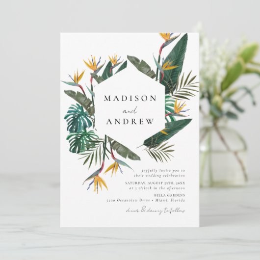 Waterverf Vogel van het paradijs Kaart (Staand voorkant)