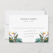 Waterverf Vogel van het paradijs RSVP Kaartje (Voorkant)