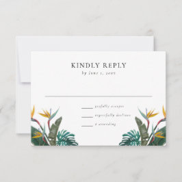 Waterverf Vogel van het paradijs RSVP Kaartje