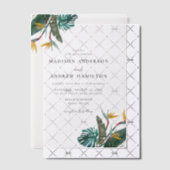 Waterverf Vogel van het paradijs Vellum Uitnodigingen (Offset (Uitnodiging))