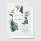 Waterverf Vogel van het paradijs Vellum Uitnodigingen (Offset)