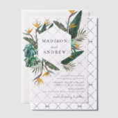 Waterverf Vogel van het paradijs Vellum Uitnodigingen (Offset (Uitnodiging))